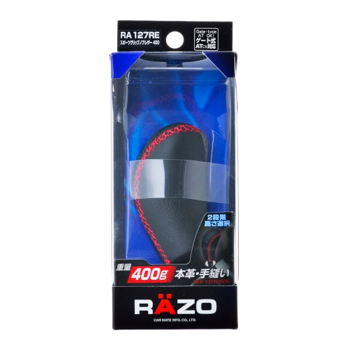 SPORT GRIP SHIFT KNOB LEATHER 400 RED STITCH