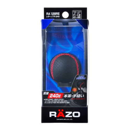 SPORT GRIP KNOB LEATHER 400 RED STITCH
